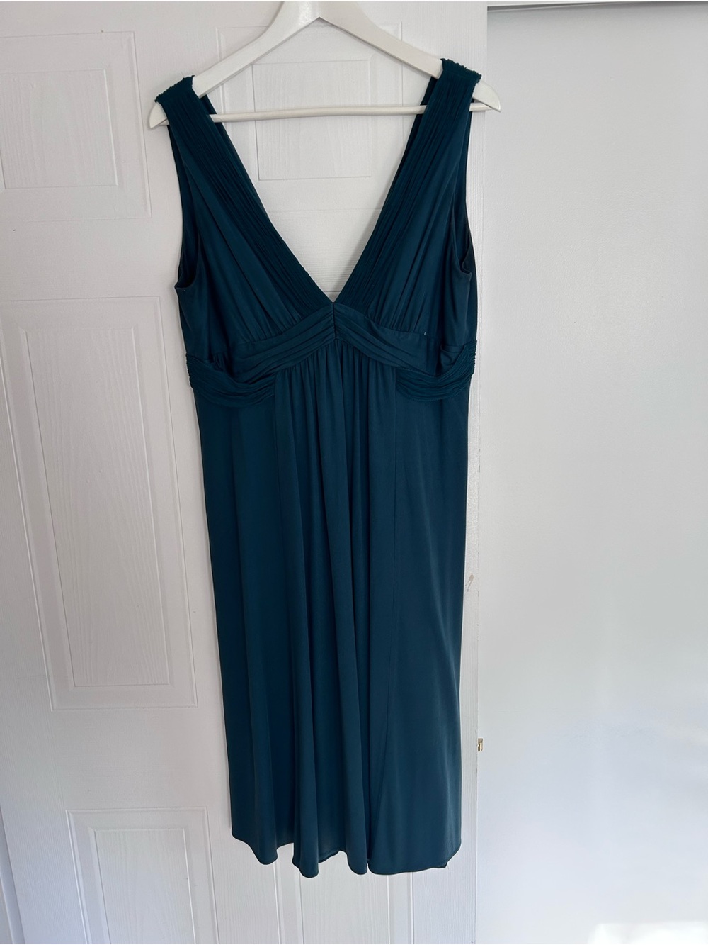 Elie Tahari Deep Teal V‑Neck Midi Dress